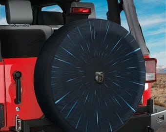 Spare Tire Hyperspace Jump Cover With Backup Camera Hole Option For Wranglers, Broncos Tire Sizes Available Full Color Print Camping Gift