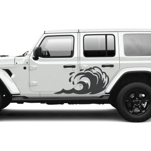 Tidal Wave Panel Vinyl Graphic Kit | Fits Jeep Wrangler JLU 4-Door 2018+ | Ocean-Inspired Side Panel Decals for Off-Road Style