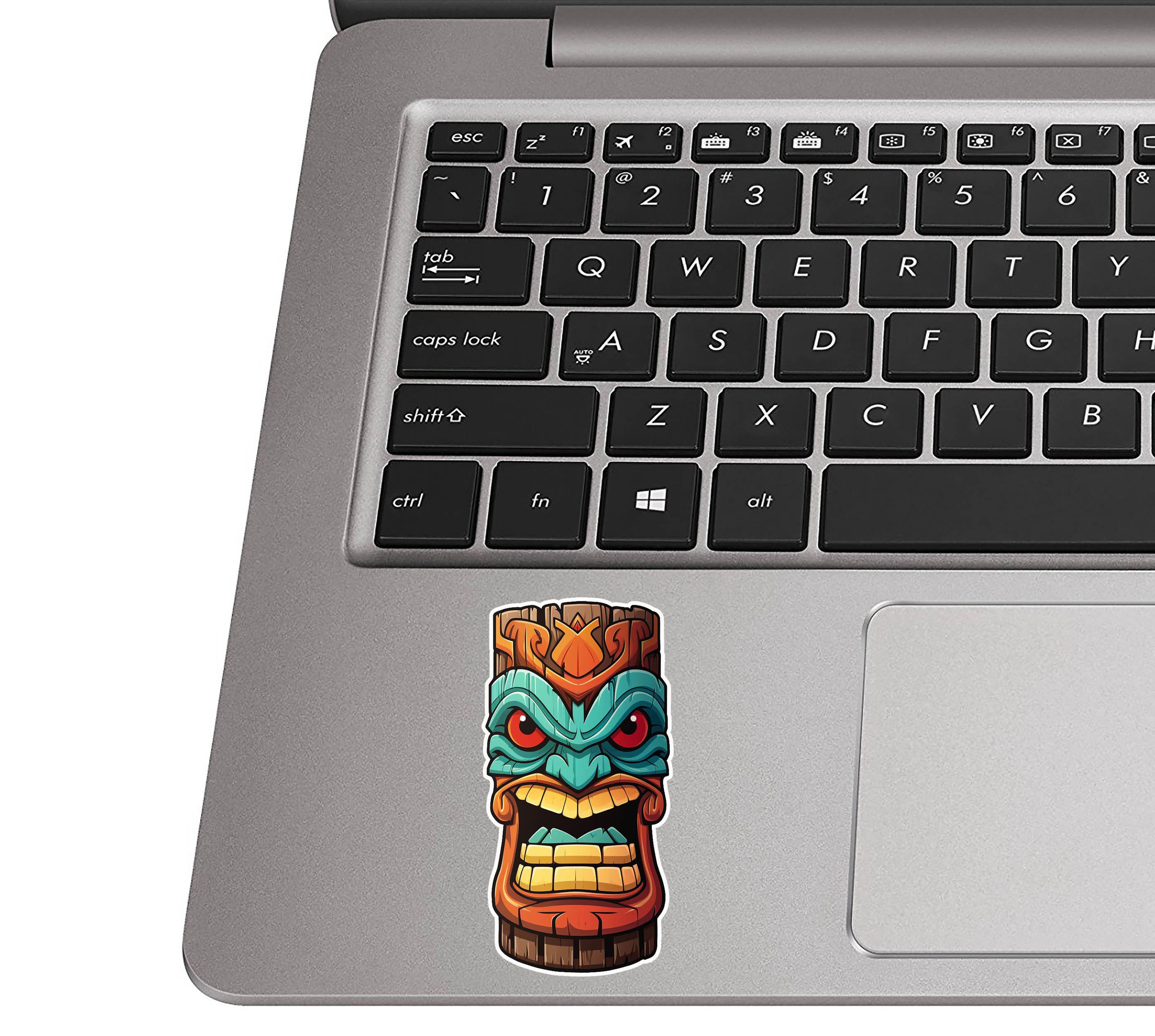 Tiki Notebook Tiki Totem Face Vinyl Decal Bright Luau Sticker for Laptop Water Bottle ...
