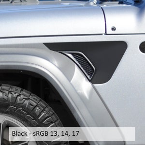 Solid Blackout Fender Vent Vinyl Decal - Fits Jeep Wrangler JL/Jeep Gladiator JT 2018+