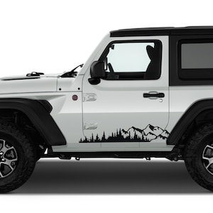 マウンテンフォレスト 2個入り JL ロワーロッカー ビニールデカール ジープラングラー JL 2ドア 2018年以降に適合