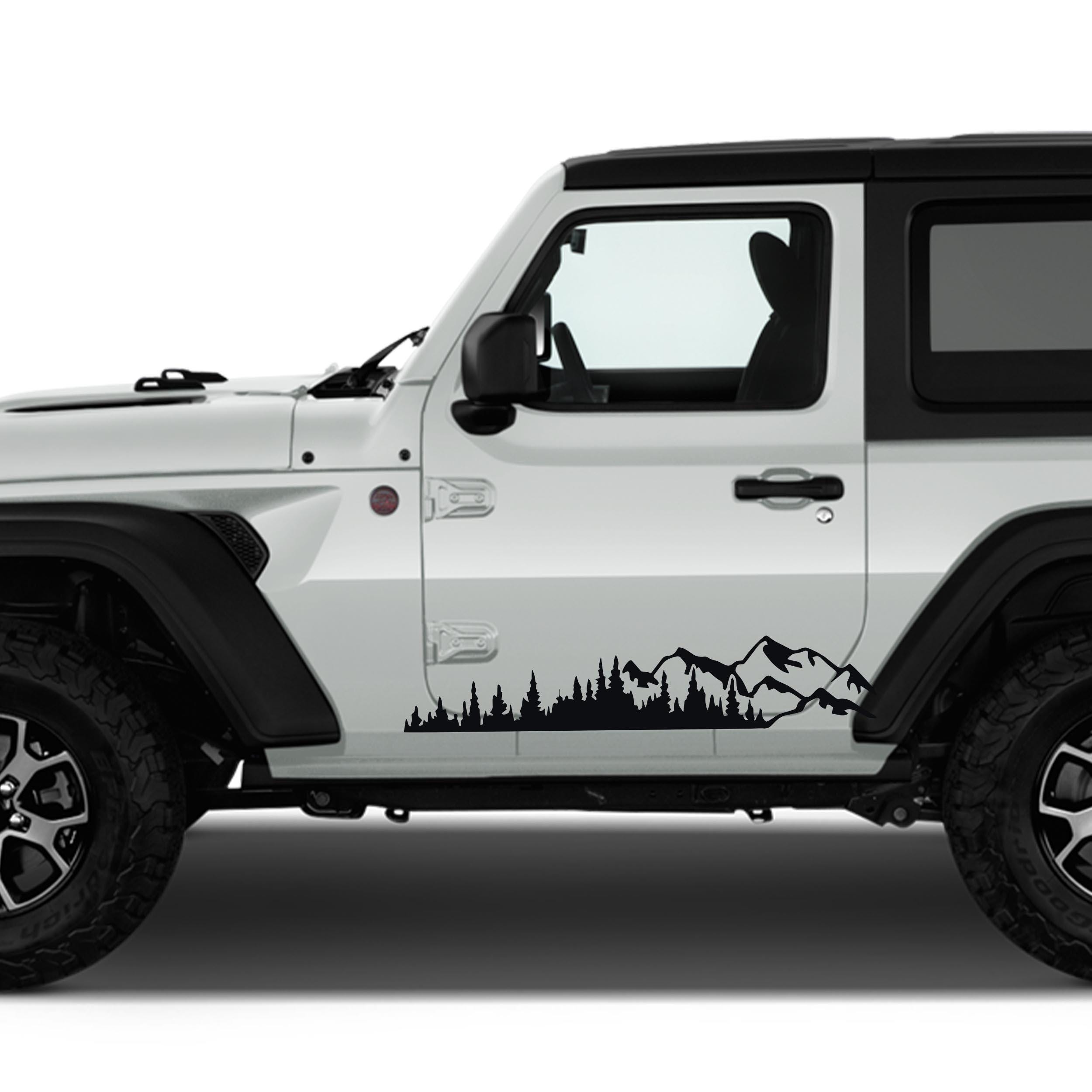 Mountain Forest 2pcs JL Lower Rocker Vinyl Decal Fits Jeep
