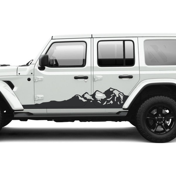 Kit grafico in vinile per pannello Rocker Mountain, adatto per Jeep Wrangler JLU 4 porte 2018+