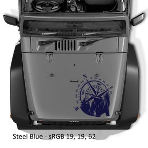 Calcomanía de vinilo de transferencia con brújula de oso negro, diseño gráfico de aventura al aire libre para autos, ventanas y portátiles, diseño personalizado duradero. imagen 7
