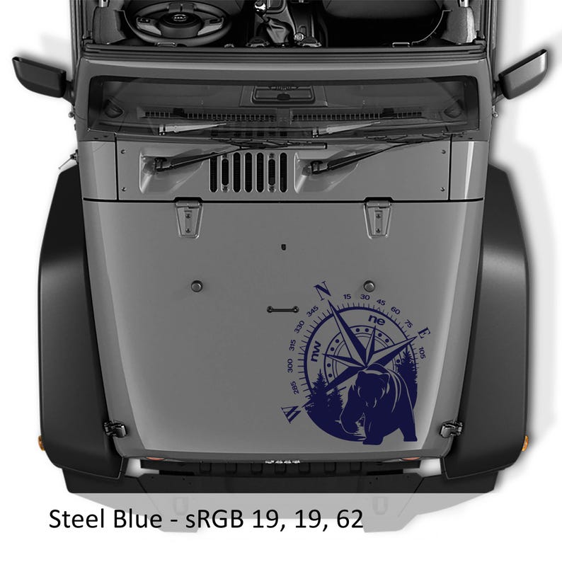 Calcomanía de vinilo de transferencia con brújula de oso negro, diseño gráfico de aventura al aire libre para autos, ventanas y portátiles, diseño personalizado duradero. imagen 7