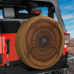 Spare Tire Desert Maw Beast Cover with Backup Camera Hole Option for Wrangler Bronco Full Color Camping Gift for Sci Fi Creature Fans