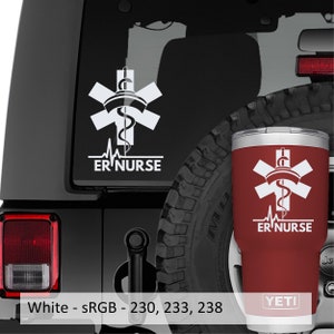 ER Nurse Caduceus First Responder Vinyl Transfer Decal Medical Professional Sticker for Cars Laptops Durable Design