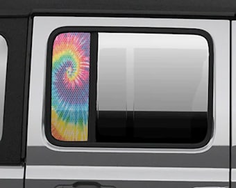 Tye Die Side Printed See Through Window Vinyl Decal Set for Jeep Wrangler JLU and Gladiator JT 2018