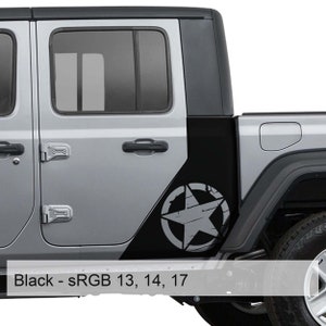Distressed Alpha Romeo Star Bodyside Graphic Vinyl Decal Fits Jeep Gladiator 2020+