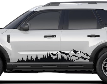 Mountain Forest 2Pcs Side Panel Vinyl Decal  Fits Ford Bronco Sport (4 Door) 2020 - Current