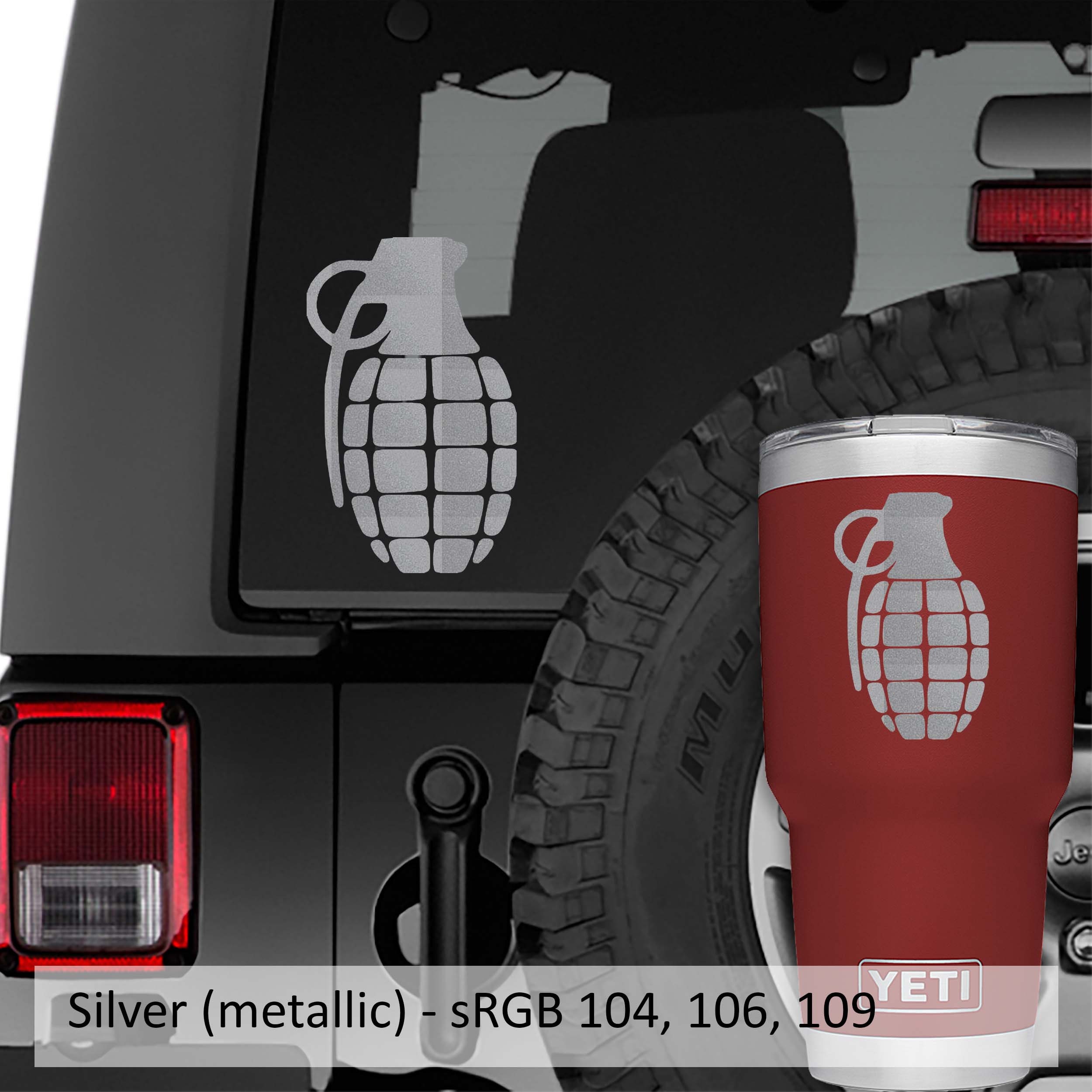 Hand Grenade Vinyl Decal Sticker | Tactical Military Graphic for Car ...