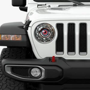 Kybernetischer Augapfel Runder Scheinwerfer Overlay Grafikkit Vinyl Aufkleber Cover 2-teiliges Set