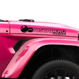 Tuscadero Bubblegum Edition Hood Decal Set Custom Off-Road Graphics for Jeep Wrangler JL and Gladiator JT Bold Durable Design