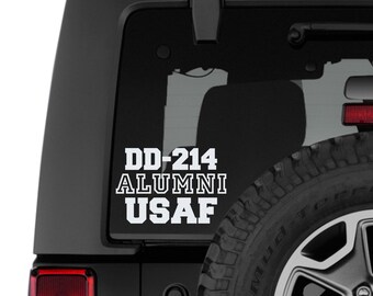 Retired Military DD-214 Alumni USAF Vinyl Transfer Sticker Veteran Decal for Cars Windows Laptops Durable Patriotic Design