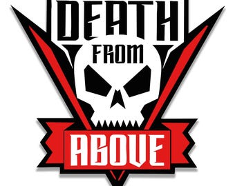 Death From Above Sticker - Retro Movie Vinyl Decal for Cars and Laptops