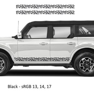 Leopard Print Side Skirt Stripe Kit Decals Fits Ford Bronco (4 Door) 2020 - Current