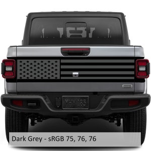 JT American Flag Tailgate Blackout Graphic Vinyl Decal Fits Jeep Gladiator 2020+