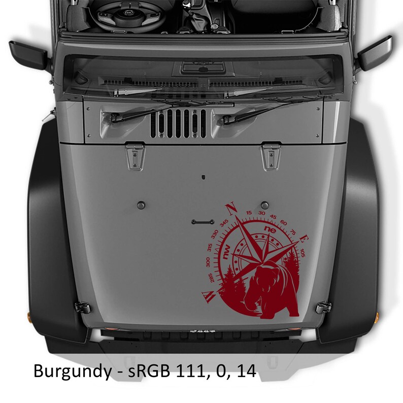 Calcomanía de vinilo de transferencia con brújula de oso negro, diseño gráfico de aventura al aire libre para autos, ventanas y portátiles, diseño personalizado duradero. imagen 4