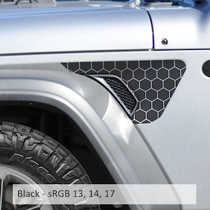 Honeycomb Hex Mesh Fender Vent Vinyl Decal - Fits Jeep Wrangler JL/Jeep Gladiator JT 2018+