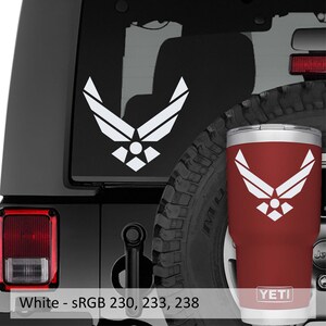 Naklejka winylowa z insygniami sił powietrznych USA | Wojskowa naklejka USAF na samochód, laptopa, okno, skrzynkę narzędziową, butelkę z wodą | Patriotyczny prezent dla weterana