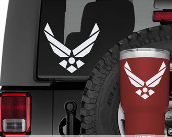 U.S. Air Force Insignia Vinyl Decal | Military USAF Sticker for Car, Laptop, Window, Toolbox, Water Bottle | Veteran Patriotic Gift