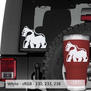 Silverback Gorilla Vinyl Decal | Powerful Gorilla Animal Sticker | Majestic Silverback Car Window Decal