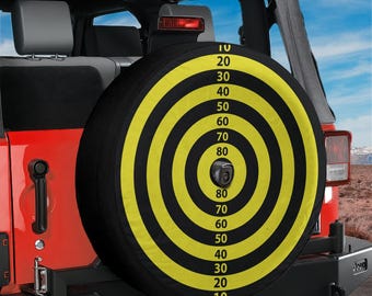 Spare Tire Magnetic Dart Board  With Backup Camera Hole Option For Wranglers, Broncos All Tire Sizes Available Full Color Print Camping Gift