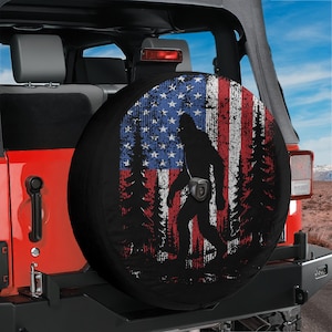Spare Tire Bigfoot Across America Cover With Backup Camera Hole Option For Wranglers, Broncos All Tire Sizes Full Color Print Camping Gift