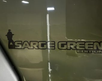 Sarge Green Edition Vinyl Transfer Fender Decals Custom Off-Road Graphics for Jeep Wrangler JL and Gladiator JT Durable Unique Design