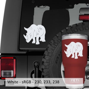 Rhino Horn Vinyl Decal | Rhinoceros Wildlife Sticker for Car, Laptop, Window, Water Bottle | African Safari Animal Graphic