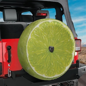 Lime Fruit Spare Tire Tire Cover, Animal Spare Back Wheel Cover Custom RV Camper Backup Tire Camera Hole RV Camping Gift
