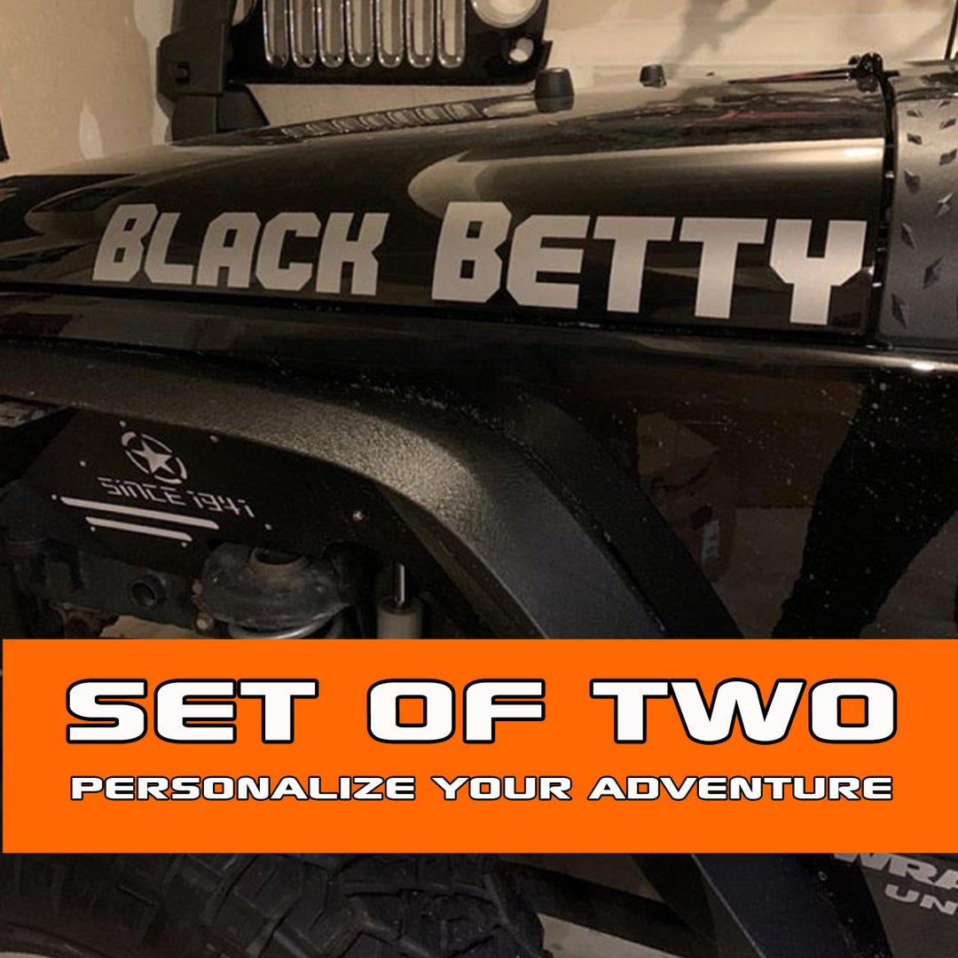 Jeep Custom Lettering Personalized Custom Text Hood Vinyl Decals - Fits Jeep Wrangler or ...