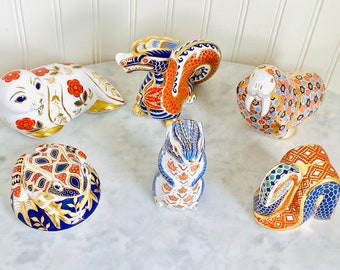 Vintage Royal Crown Derby Imari Paperweight Collection - Paperweights - Home Decor - Gift