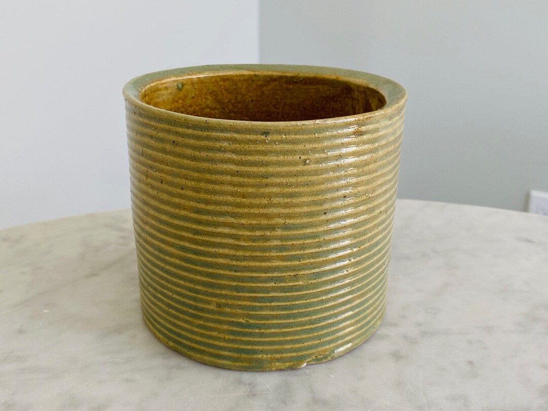 Vintage Zanesville Pottery Stone Age Homespun Planter 400 Etsy