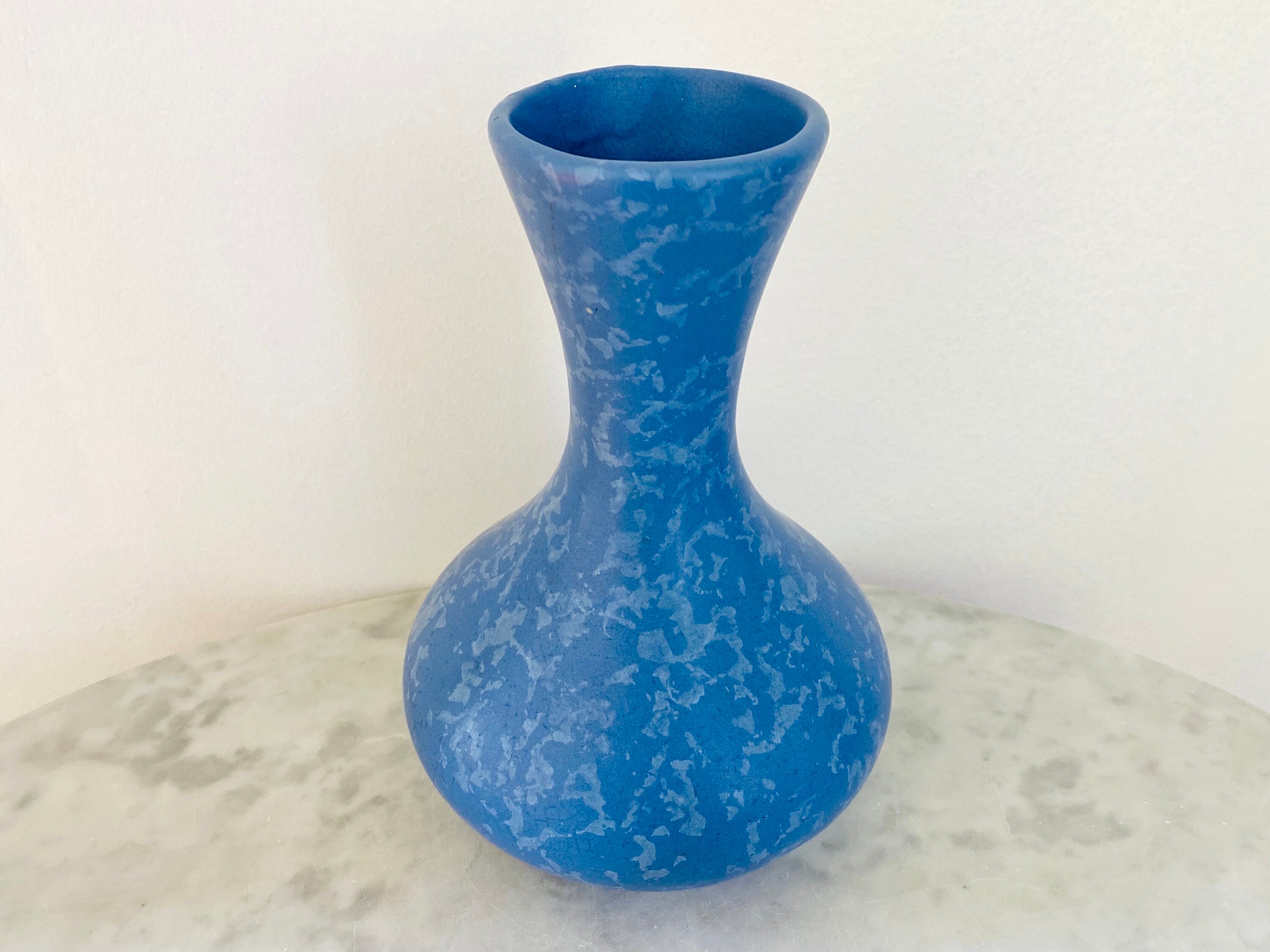 ヴィンテージ ラムリル レッド ウィング ブルー 斑入り 釉薬 花瓶