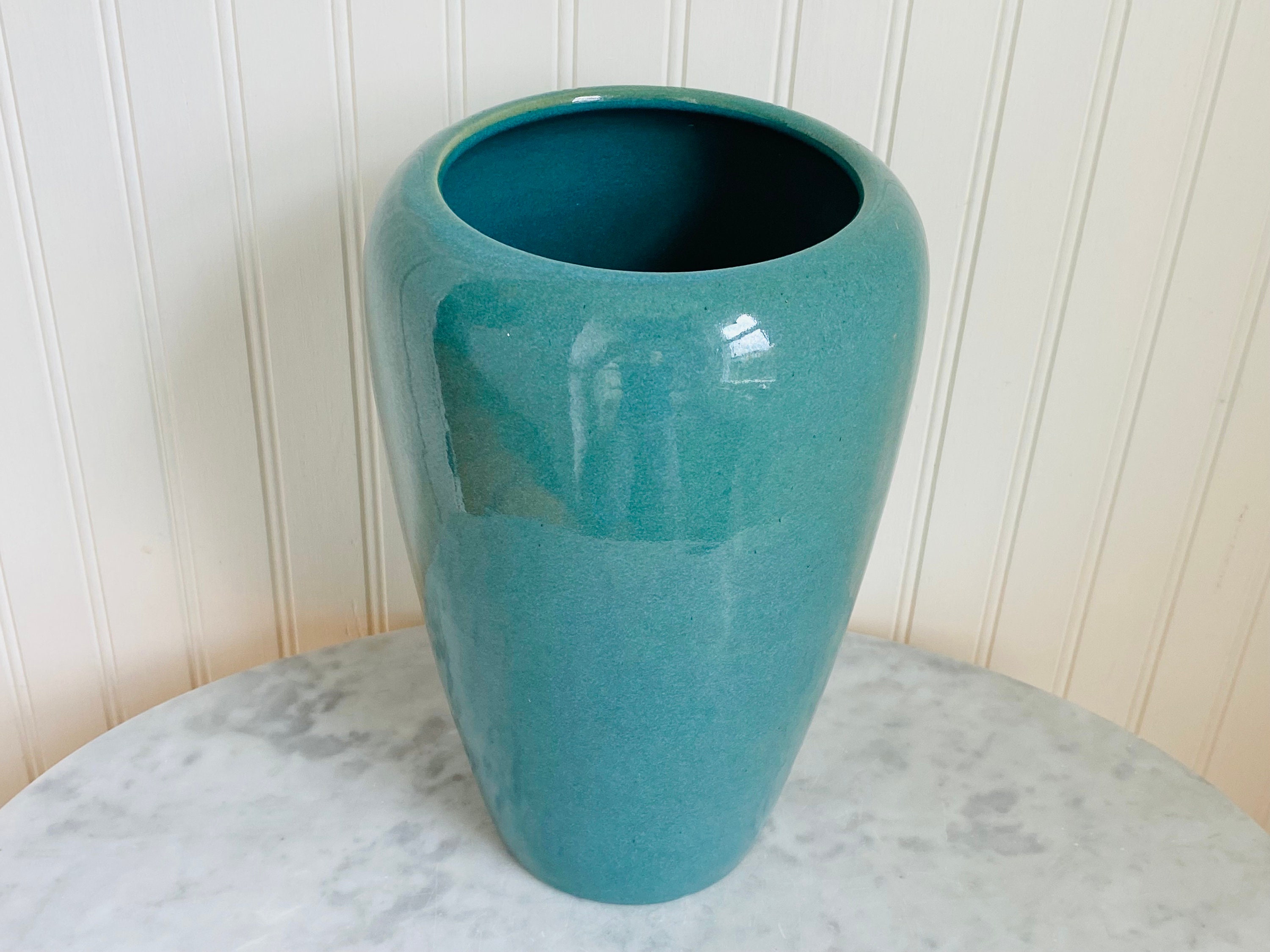 Antique Zanesville Pottery Gloss Teal Pattern B6 - 1920s - Home