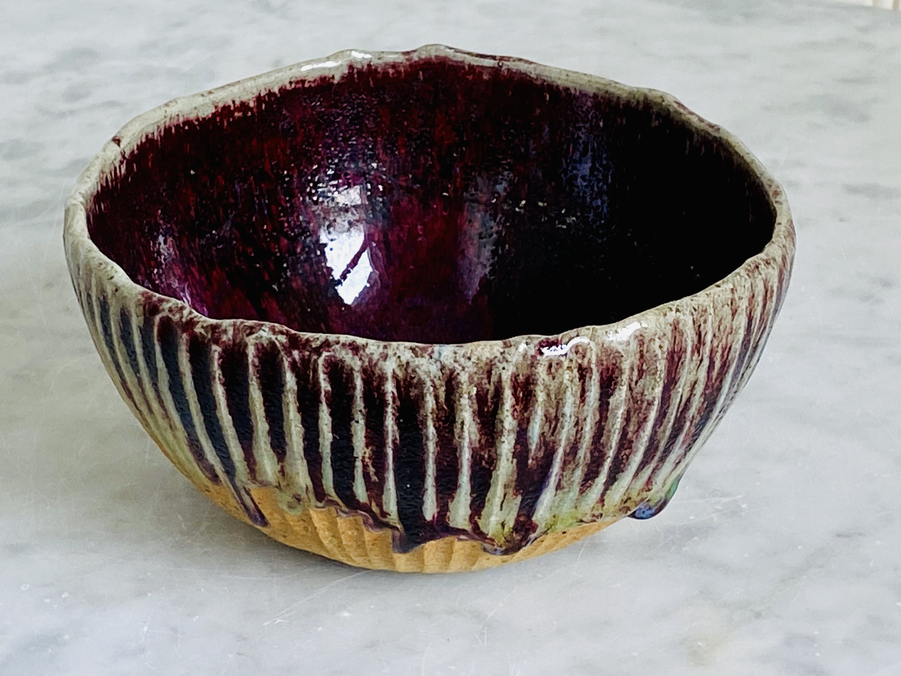 Vintage Oxblood Glazed Rustic Hand Thrown Studio Art Pottery Bowl ...