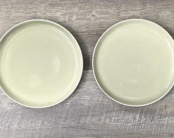 Vintage Pair of Russell Wright Oneida 9" Oyster Gray Salad Plates - Home Decor - Housewares - Entertaining