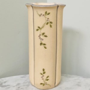 Vintage Large Mountain Meadows Pottery Vermont Rare Double Sided Design Vase - Hand Thrown - Hand Made