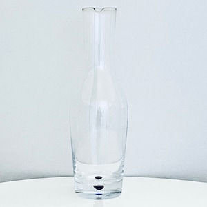 Vintage Orrefors Sweden Intermezzo Blue Drip Crystal Wine Carafe - Home Decor