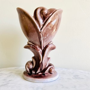Vintage Gonder Ceramic Pottery Arts H-68 Tulip Vase Purple 1940s - Home Decor - Flower Vases - Gifts