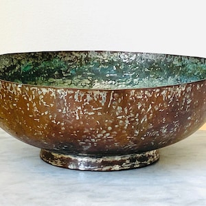Vintage Islamic Syrian Tinned Copper Hand Hammered Bowl - Home Decor - Decorative