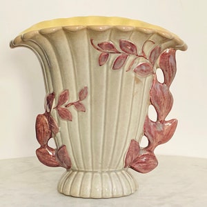 Vaso vintage Red Wing Pottery USA grigio e bordeaux con manico modello #1102 - Arredamento per la casa - Vasi per fiori - Regali