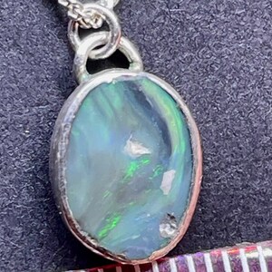 Australian Black Opal Pendant: Handmade Sterling Silver Necklace