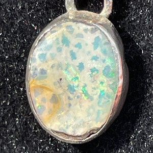 Australian Boulder opal pendant on solid 925 silver necklace