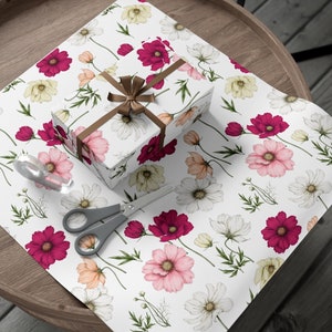 Eco-friendly, sustainable, wrapping paper, Wild Flowers wrapping paper, Flowers Gift Warp, Wrapping paper, gift paper, floral wrapping paper