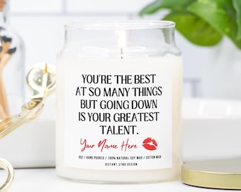 Customized Candle, Valentines Sexy Candle, Boyfriend Vday Gift, Sexy Time Candle, Cute Custom Boyfriend Anniversary Candle, V-day BF Gift