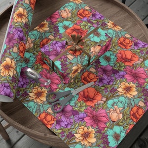 Eco-friendly, sustainable, wrapping paper, Wild Flowers wrapping paper, Flowers Gift Warp, Wrapping paper, gift paper, floral wrapping paper