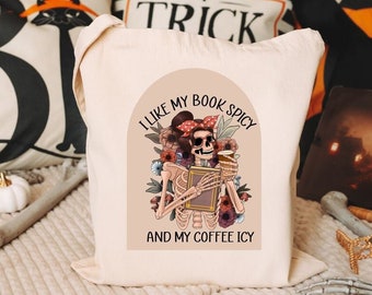 Spicy book lovers Gift, Smutty book lovers bag, Coffee Lovers Tote, Funny Fall reusable bag, Book club bag, Book Lover Birthday Gift