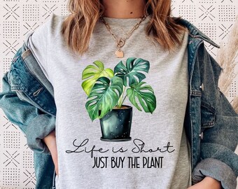 Monstera Pflanze T-Shirt, lustiges Pflanzenliebhaber Geschenk, Bella Canvas Top